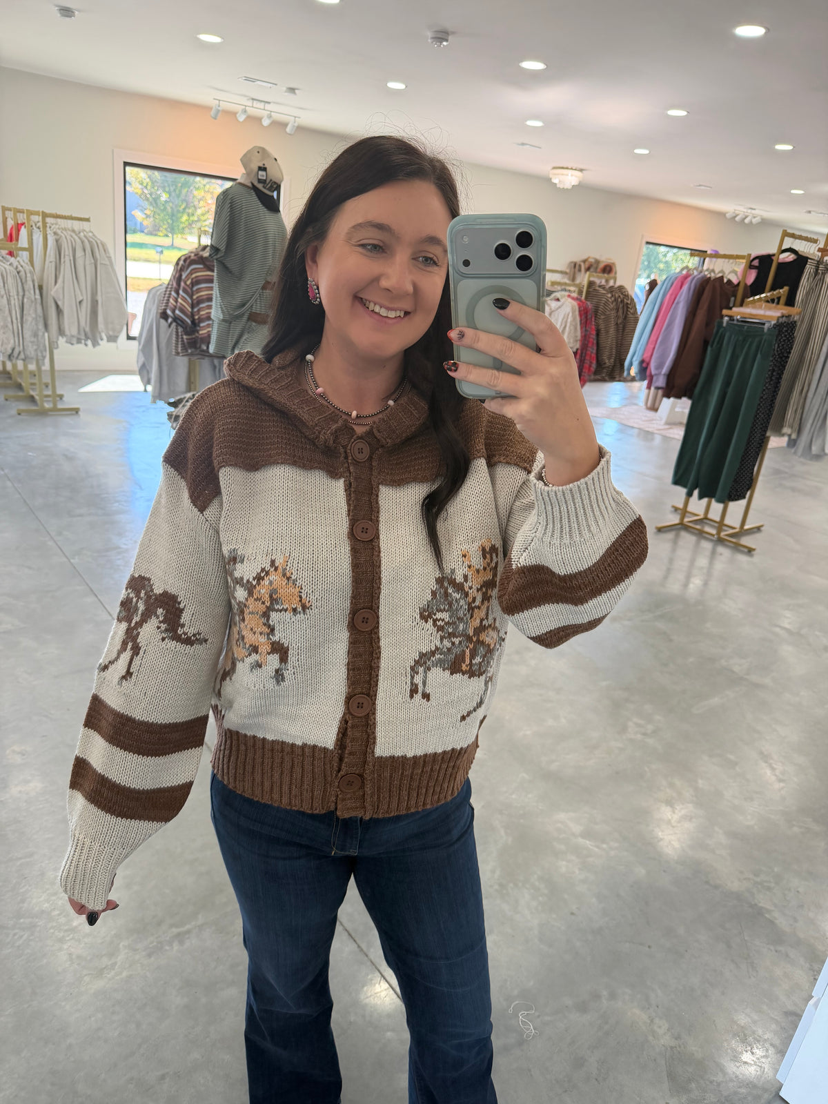 Sweater with Horse Print