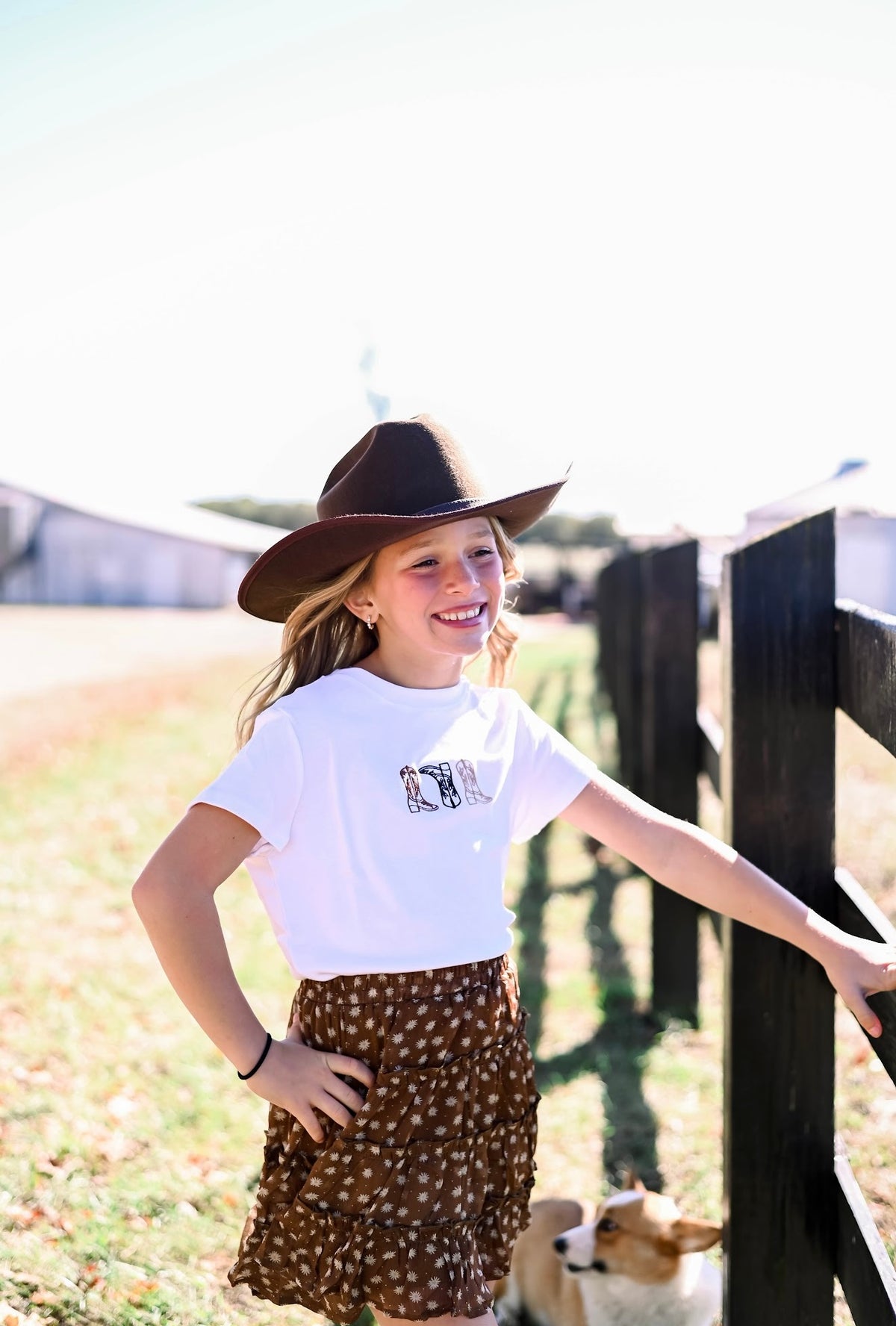 3 Cowboy Boots Embroidery Baby Tee