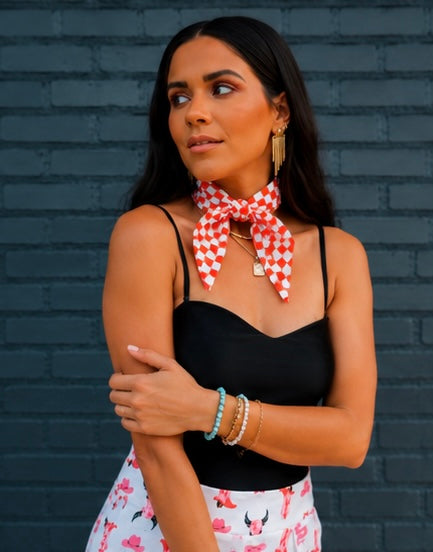 Red Checkerboard Buckaroo Scarf