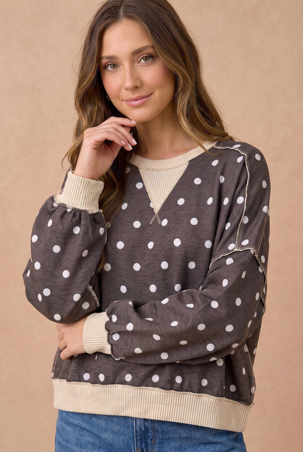Oversized Polka Dot Pullover