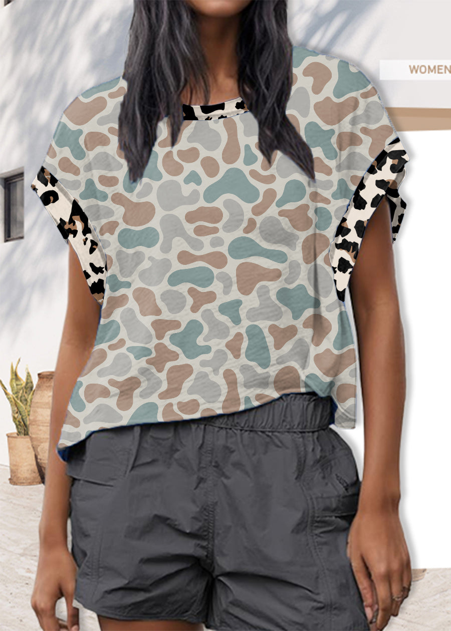 Camo Leopard Cross-Back Shirt