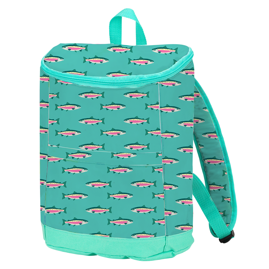 Blue Rainbow Trout Backpack Cooler