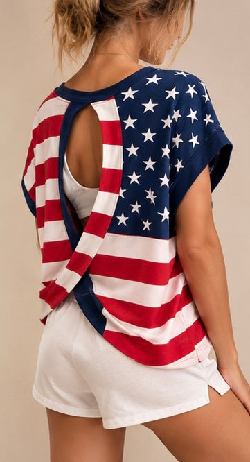 American Flag Cross-Back Shirt