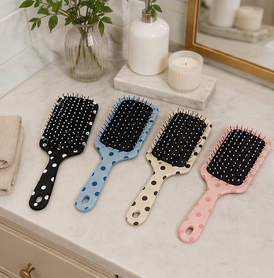Black Polka Dot Hairbrush