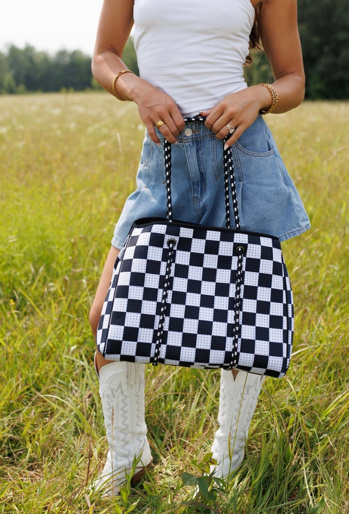 Checkerboard Large Tote Bag