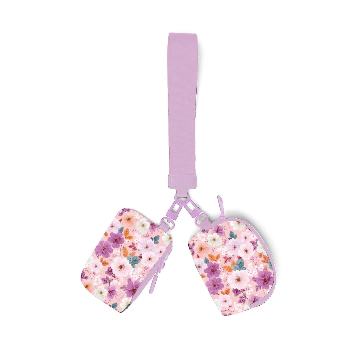 Scarlet Floral Dual Pouch Wristlet