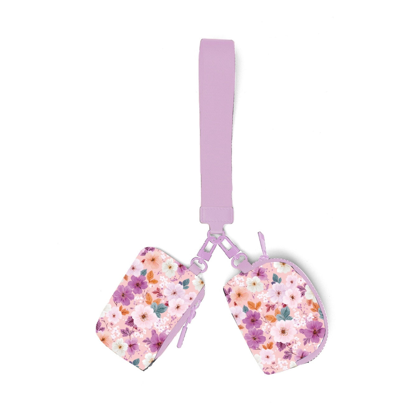 Scarlet Floral Dual Pouch Wristlet