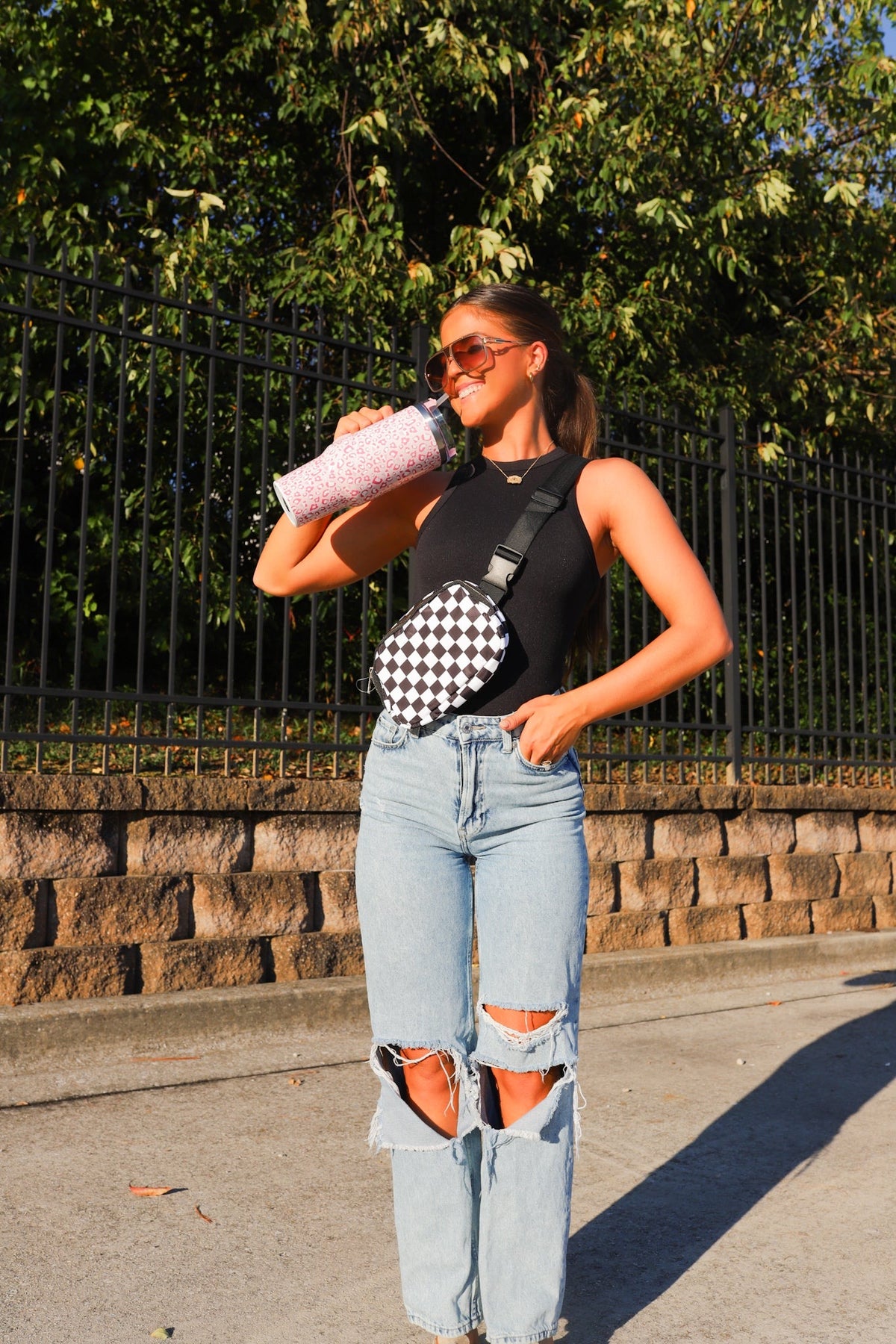 Checkerboard Crossbody Bag