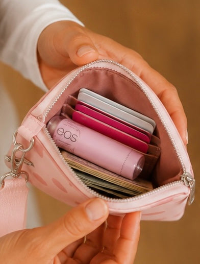 Pink Polka Dot Dual Pouch Wristlet