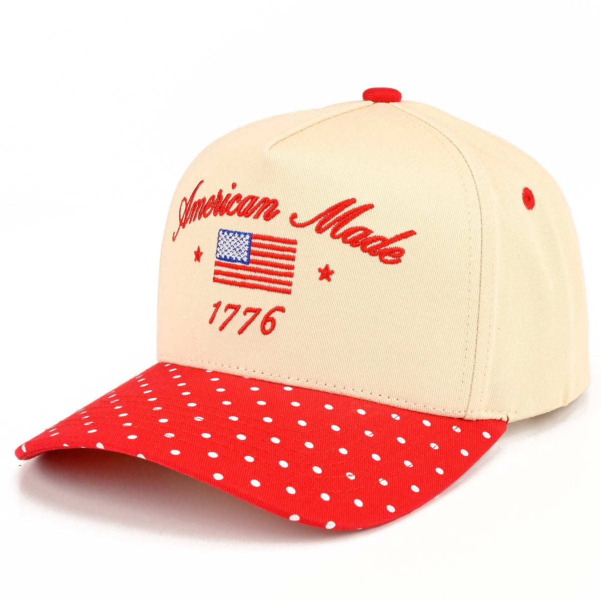 C.C AMERICAN MADE 1776 Letter on Two Tone Trucker Hat: Red