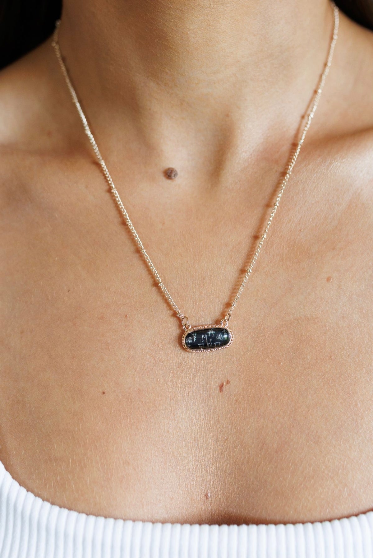 Black Cowhide Necklace