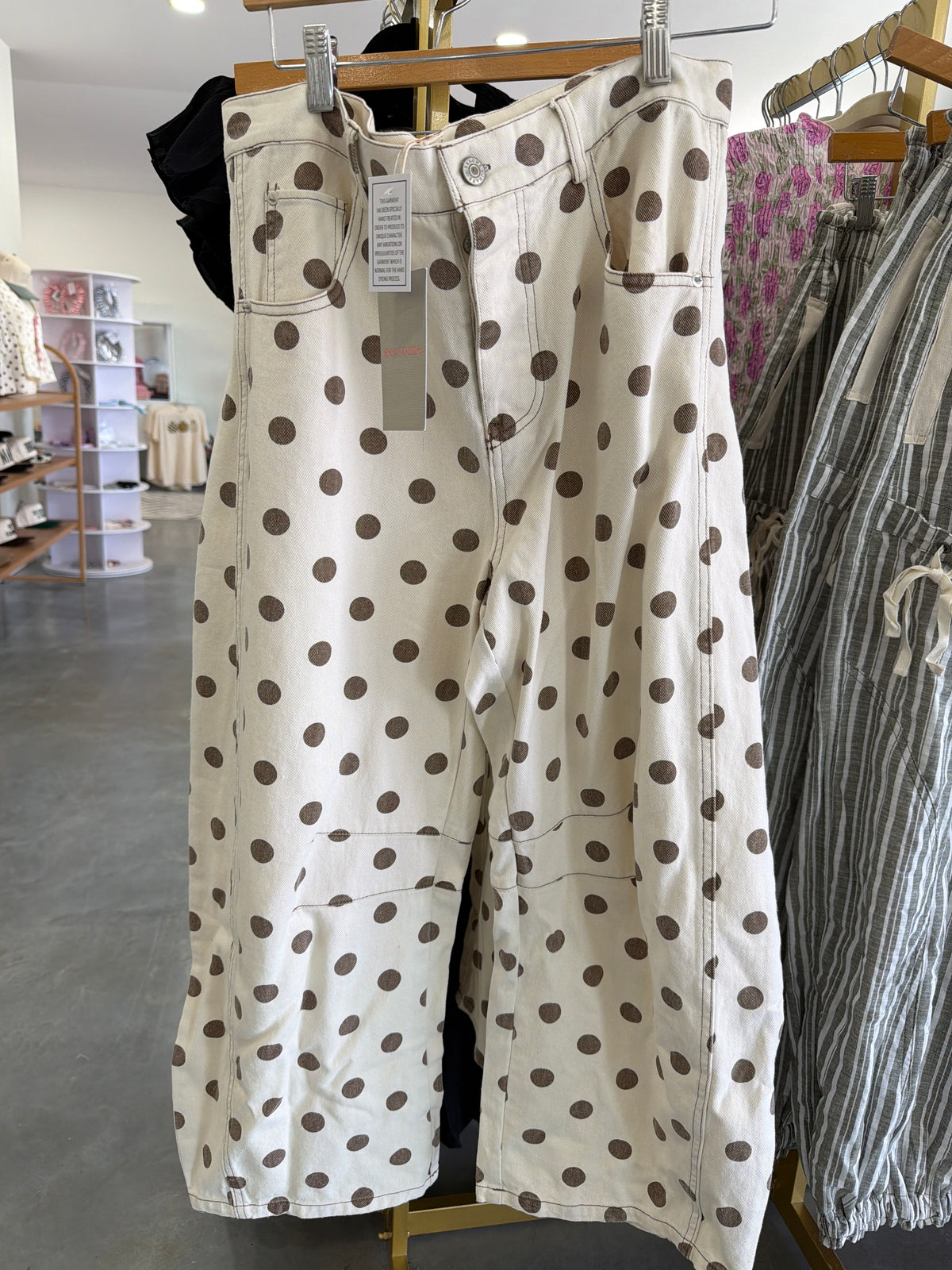 Polka Dot Barrel Pants