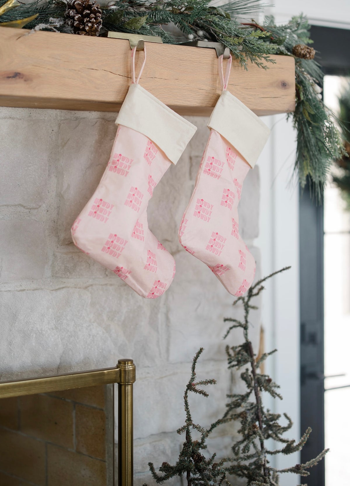 Pink Howdy Christmas Stocking