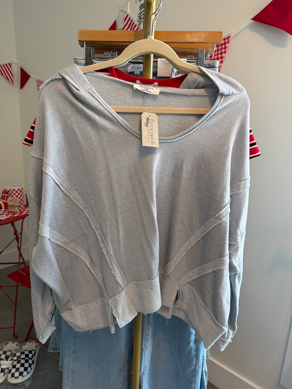 Grey Sweater with Hood