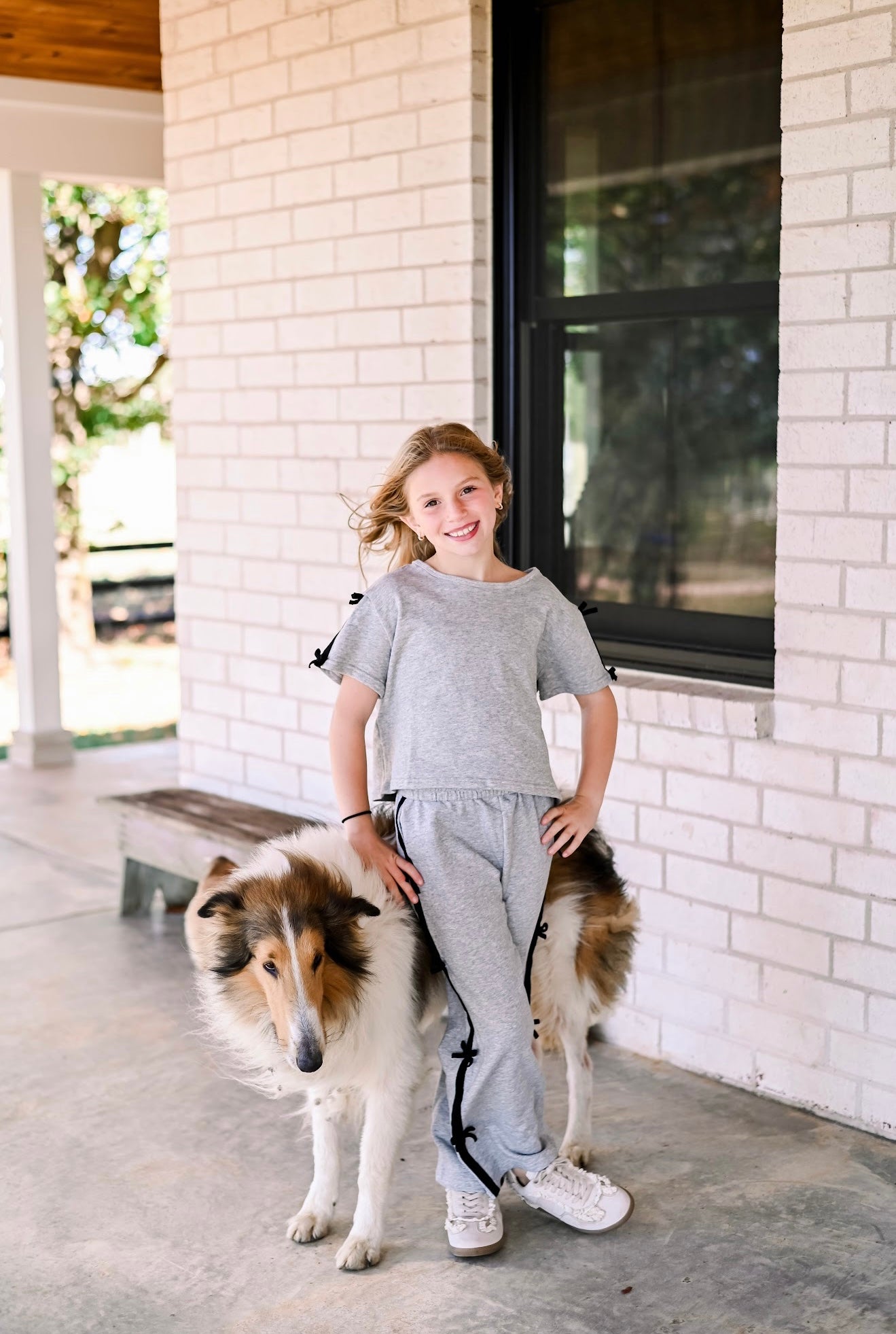 Girls Red & White Striped Loose Knit Top