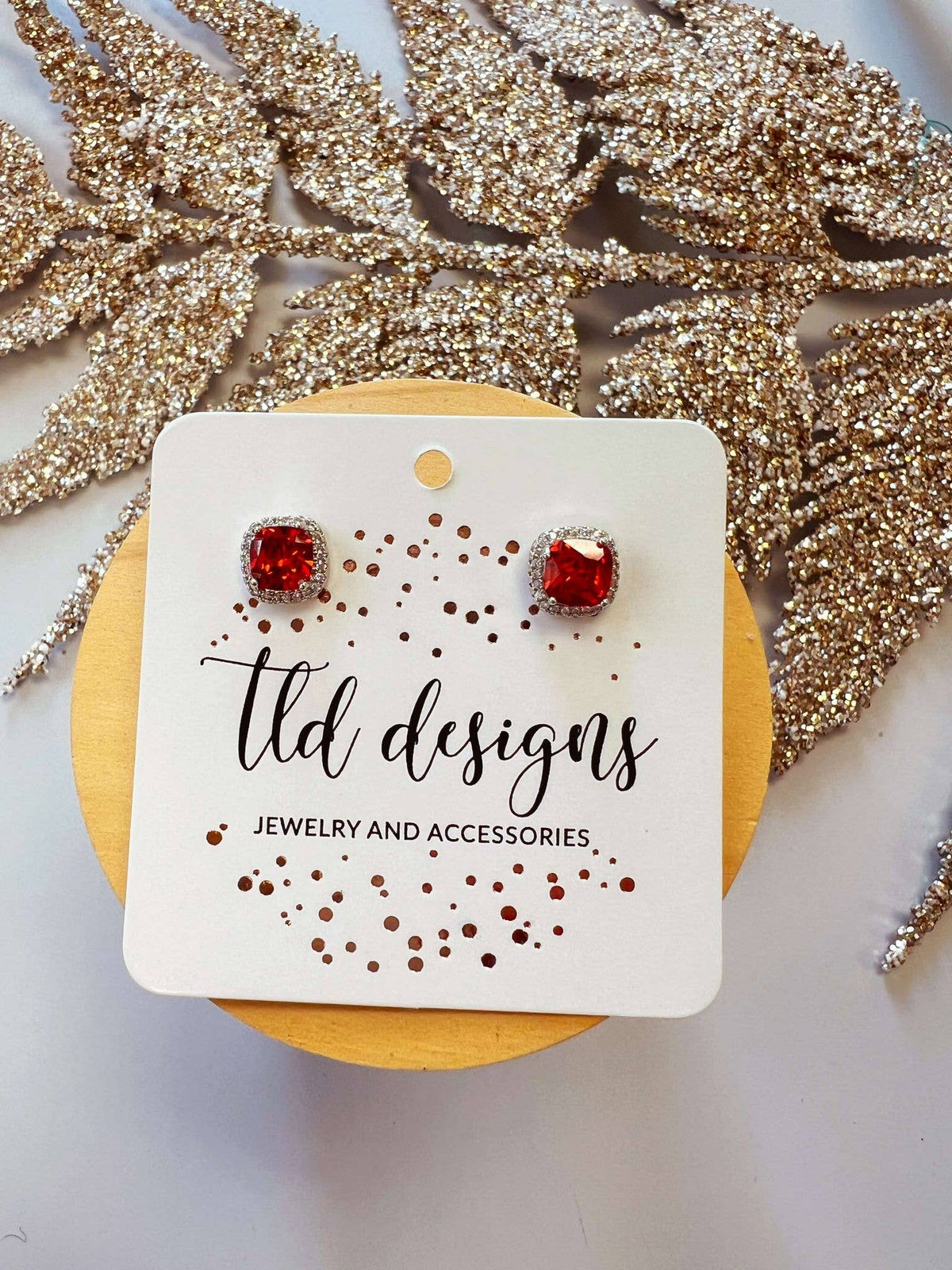 Red Rhinestone studs