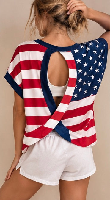 American Flag Cross-Back Shirt