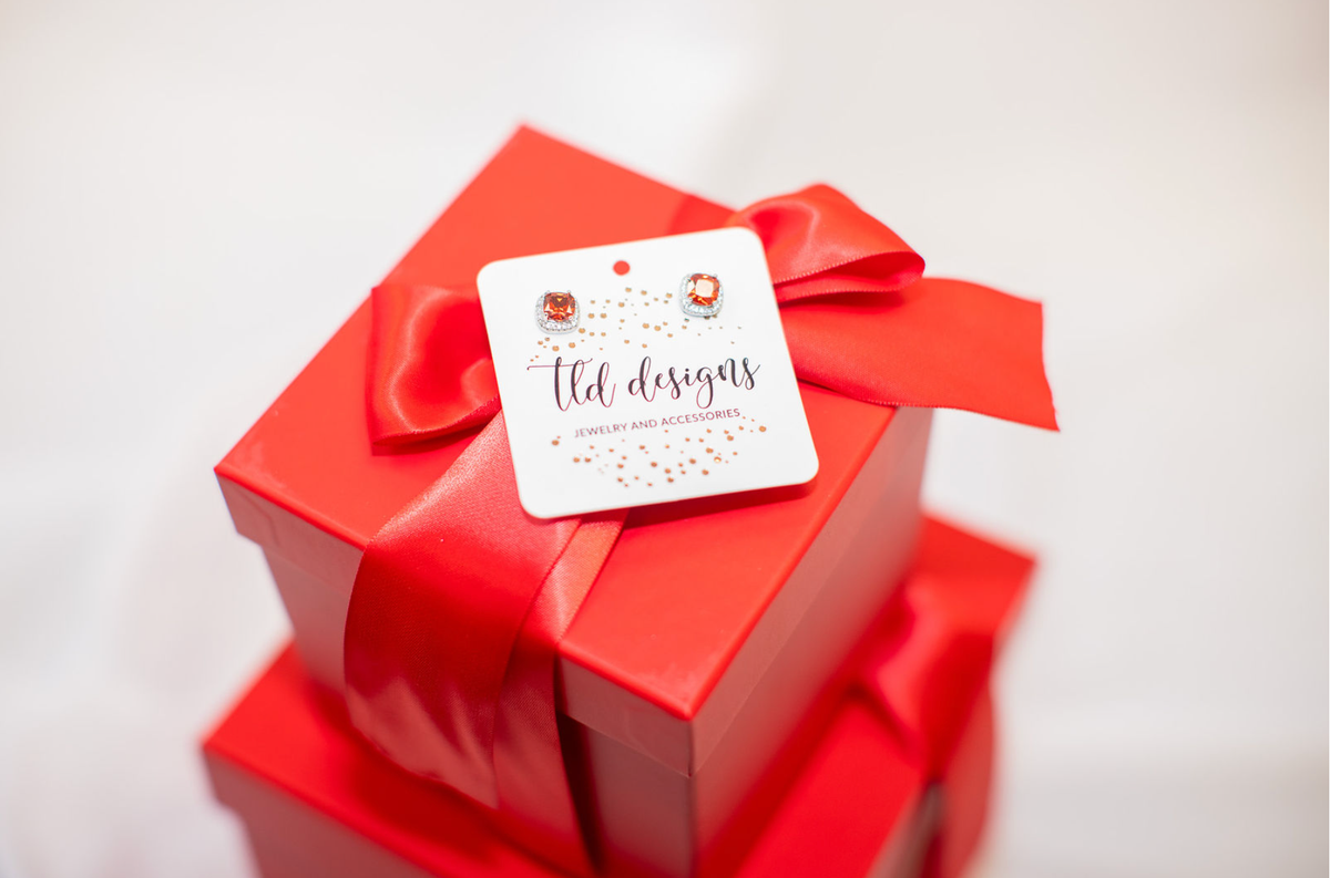Red Rhinestone Studs