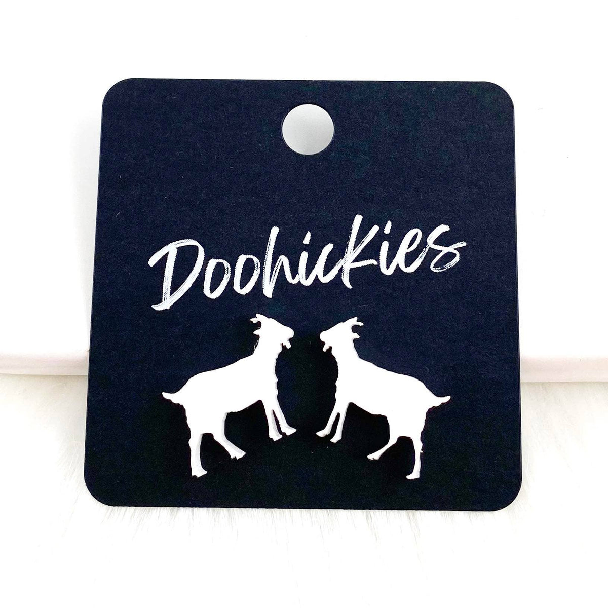 Show Animal Studs - Western Earrings: Black Glitter Cows