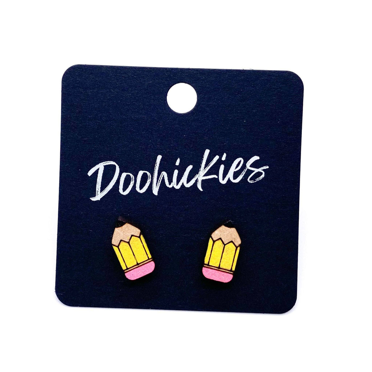 Teacher Appreciation Single Studs - Back to School Teacher Earrings: Glitter Red Apple
