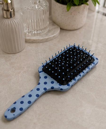 Blue Polka Dot Hairbrush