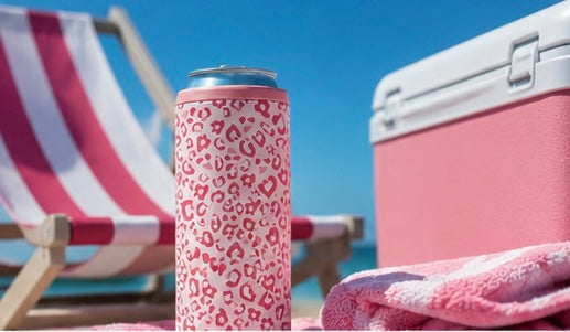 Pink Leopard Hard Cooling Can