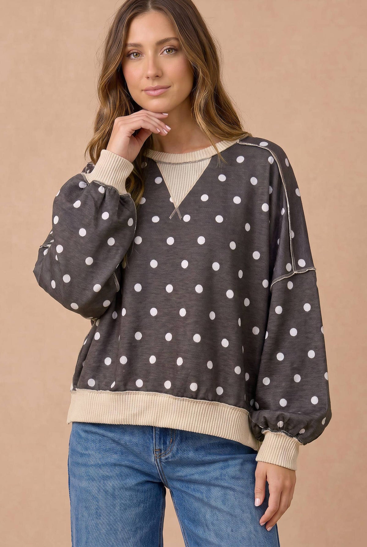 Oversized Polka Dot Pullover