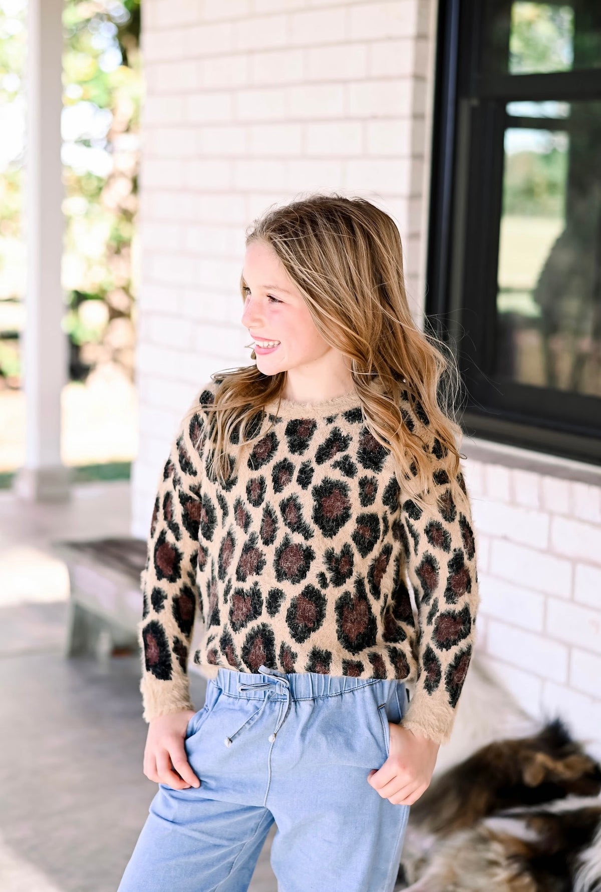 Girls Leopard Sweater
