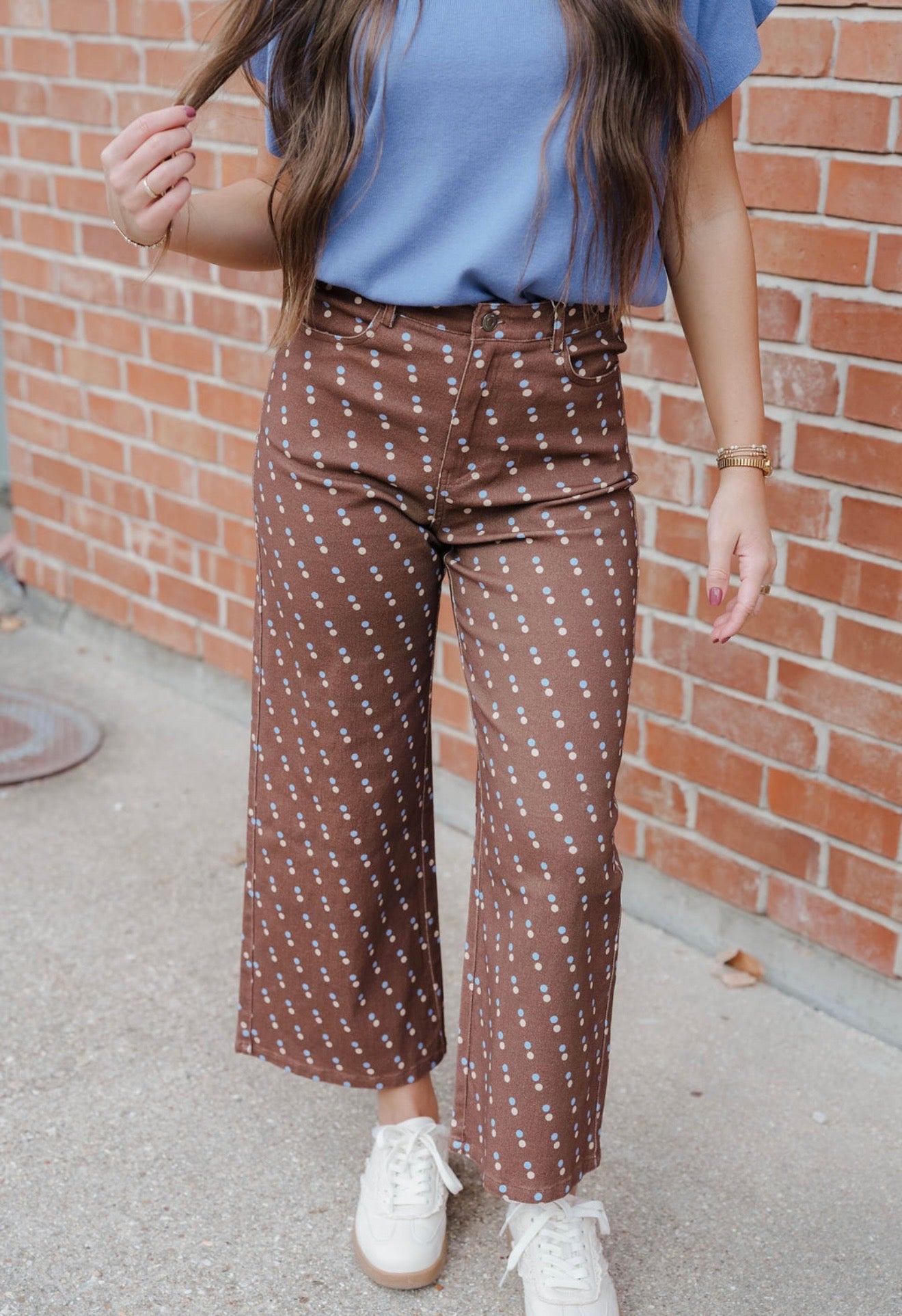 Cotton Twill Polka Dot Pants