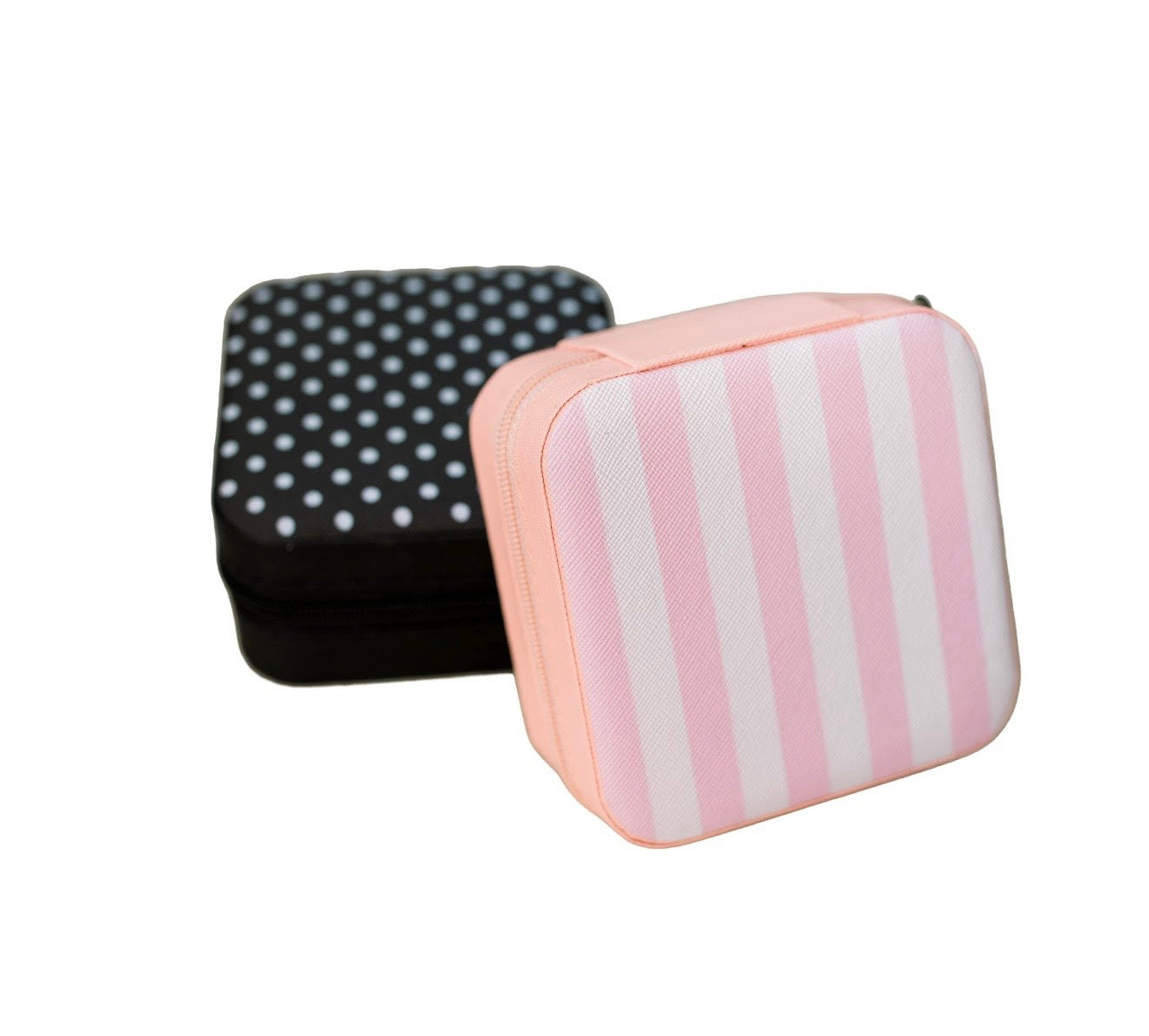 Pink Striped Jewelry Case