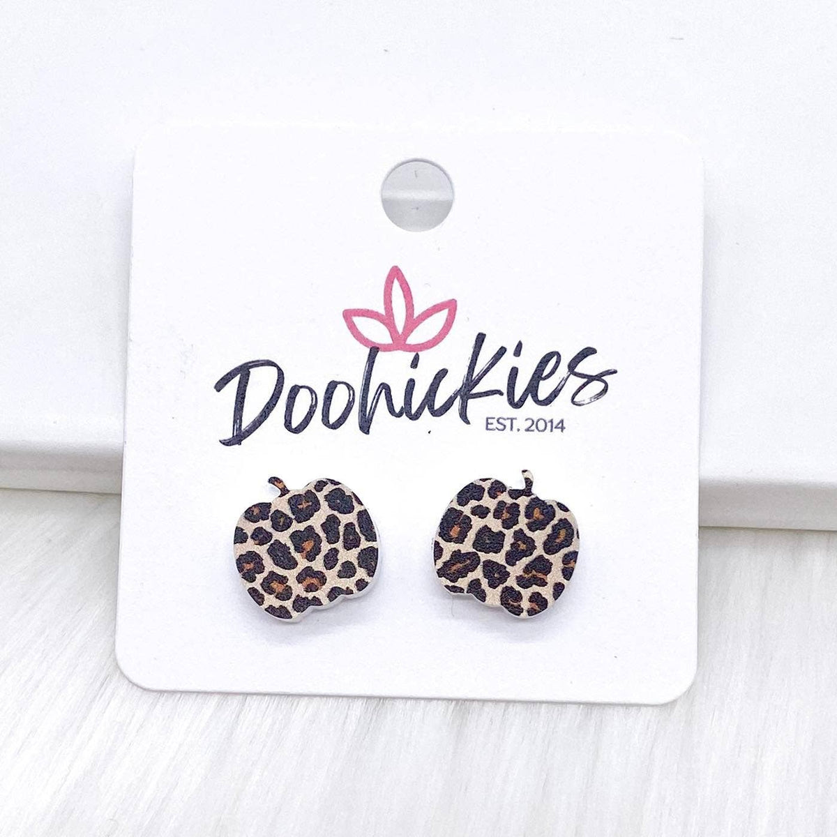 Pumpkin Studs- Fall Acrylic Singles: Leopard