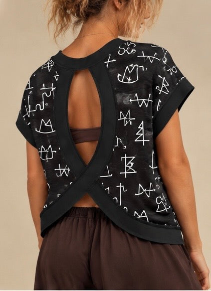 Black Brand Cross-Back Shirt