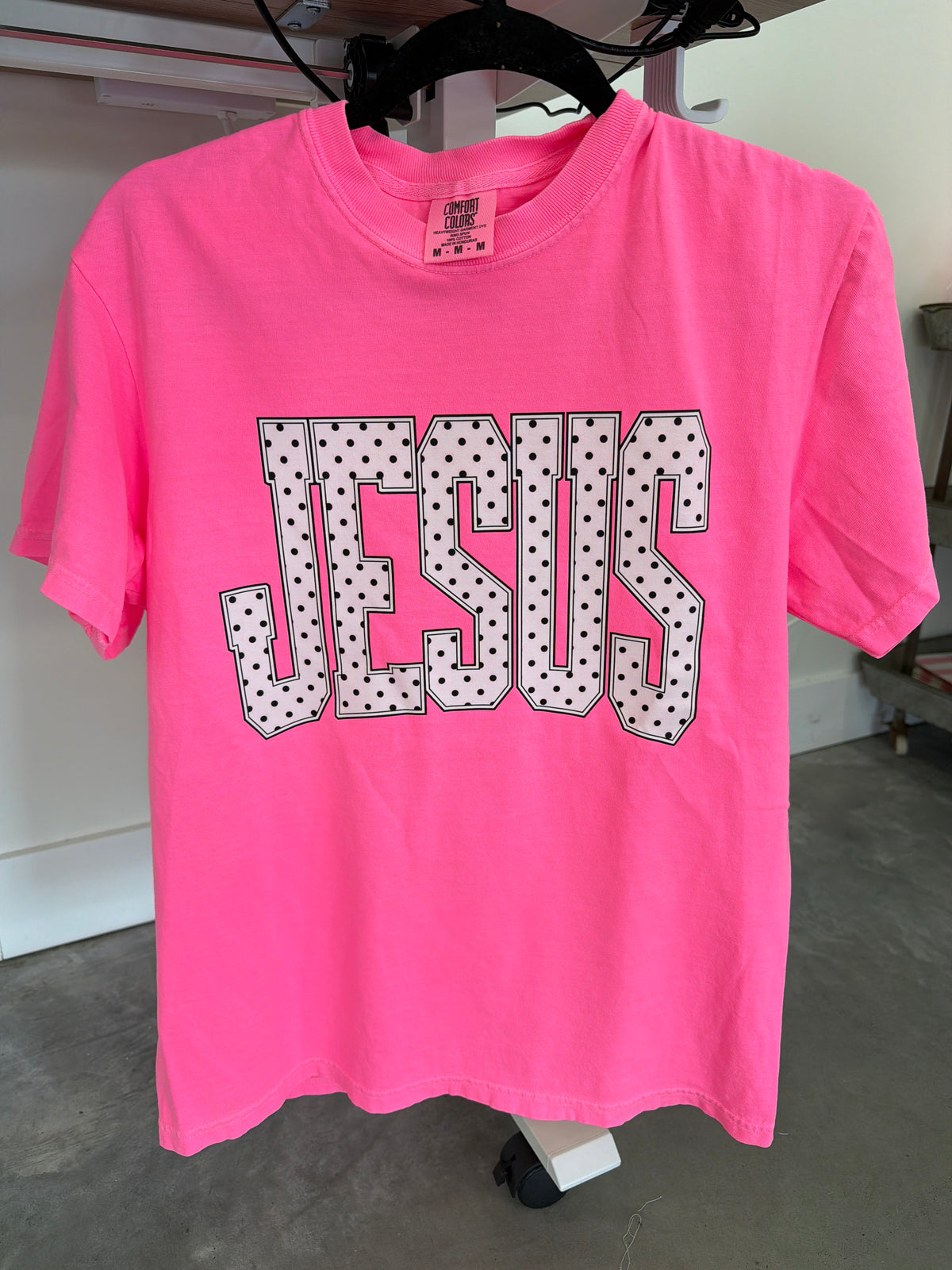 Polka Dot Pink Jesus Graphic Tee