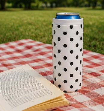 White Polka Dot Hard Cooling Can