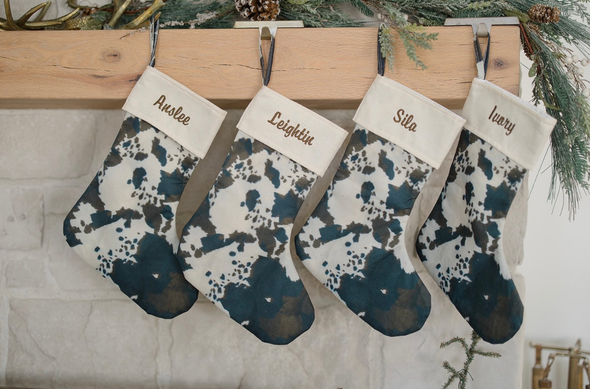 Brown Cowhide Christmas Stocking