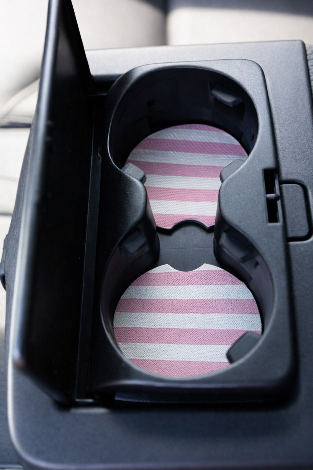 Pink Striped Car Coasters 2-Pack