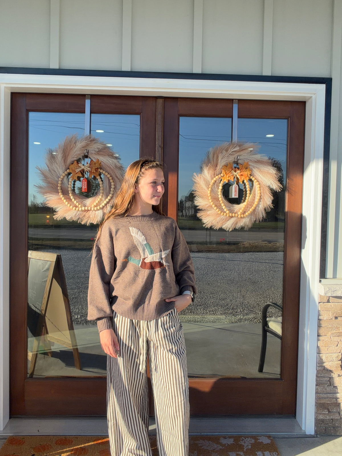 Mocha Mallard Duck Loose Fit Sweater