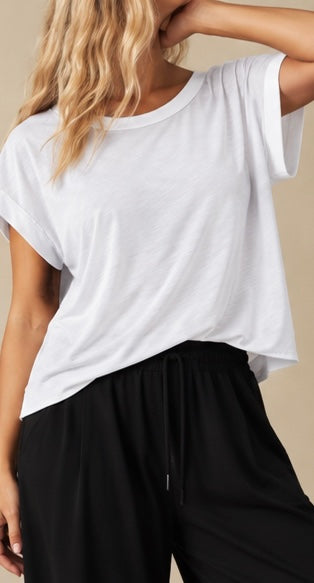 Solid White Cross-Back Shirt