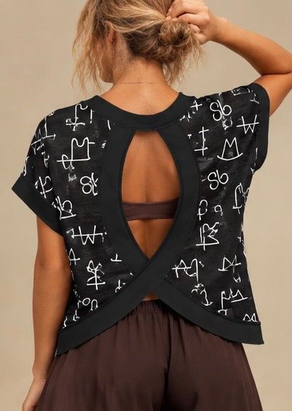 Black Brand Cross-Back Shirt