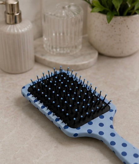 Blue Polka Dot Hairbrush