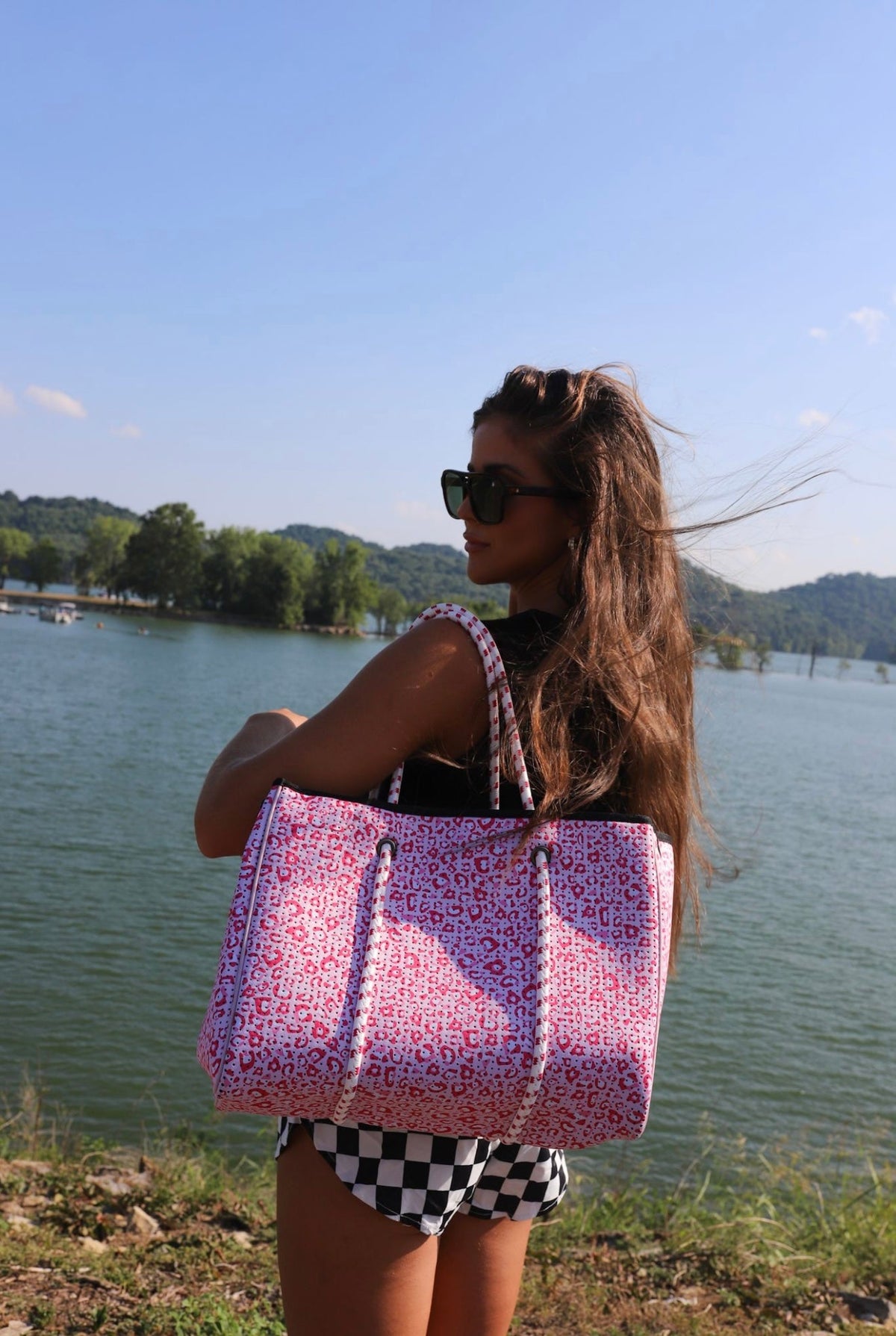 Pink Leopard Large Tote Bag