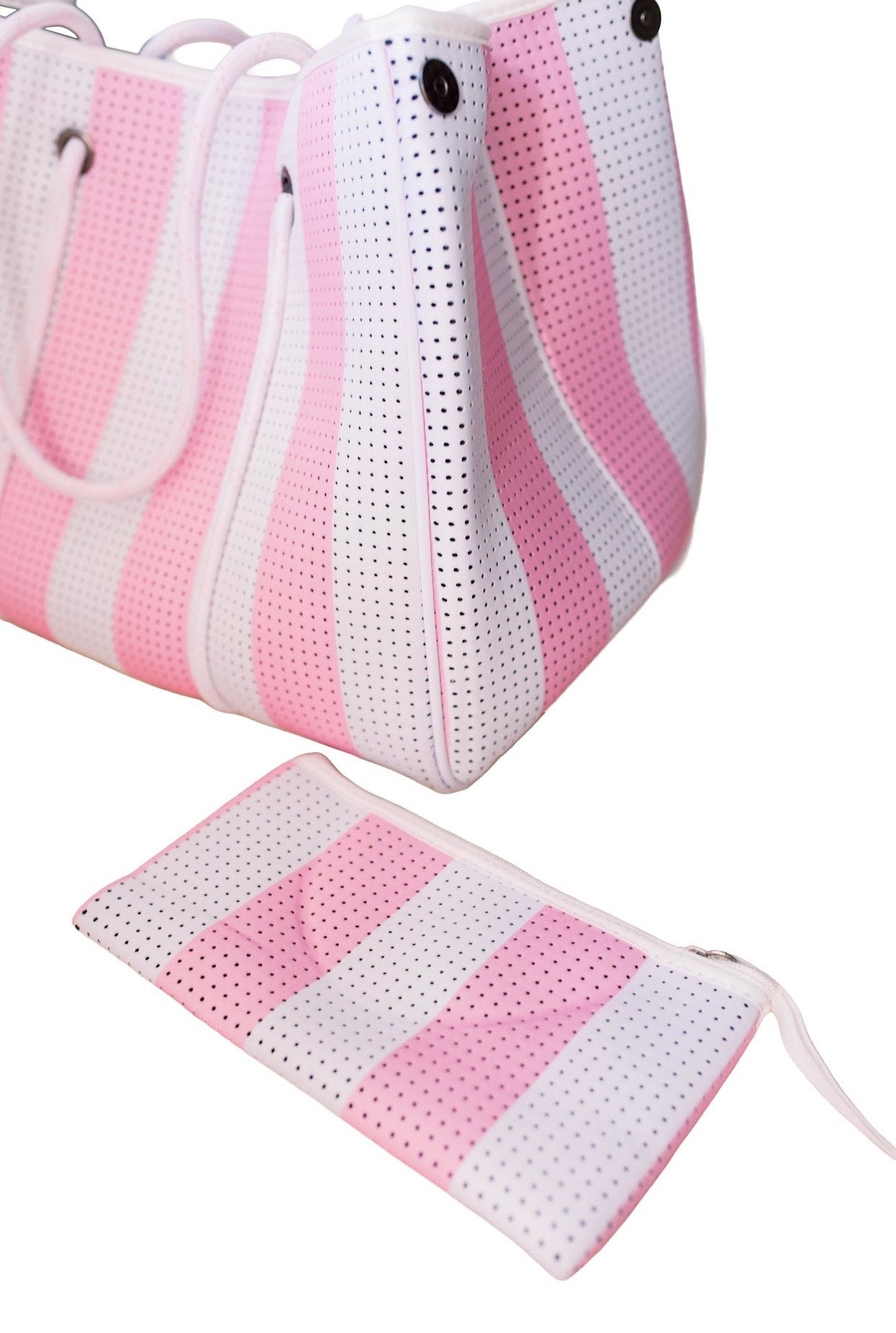 Pink Striped Large Tote Bag