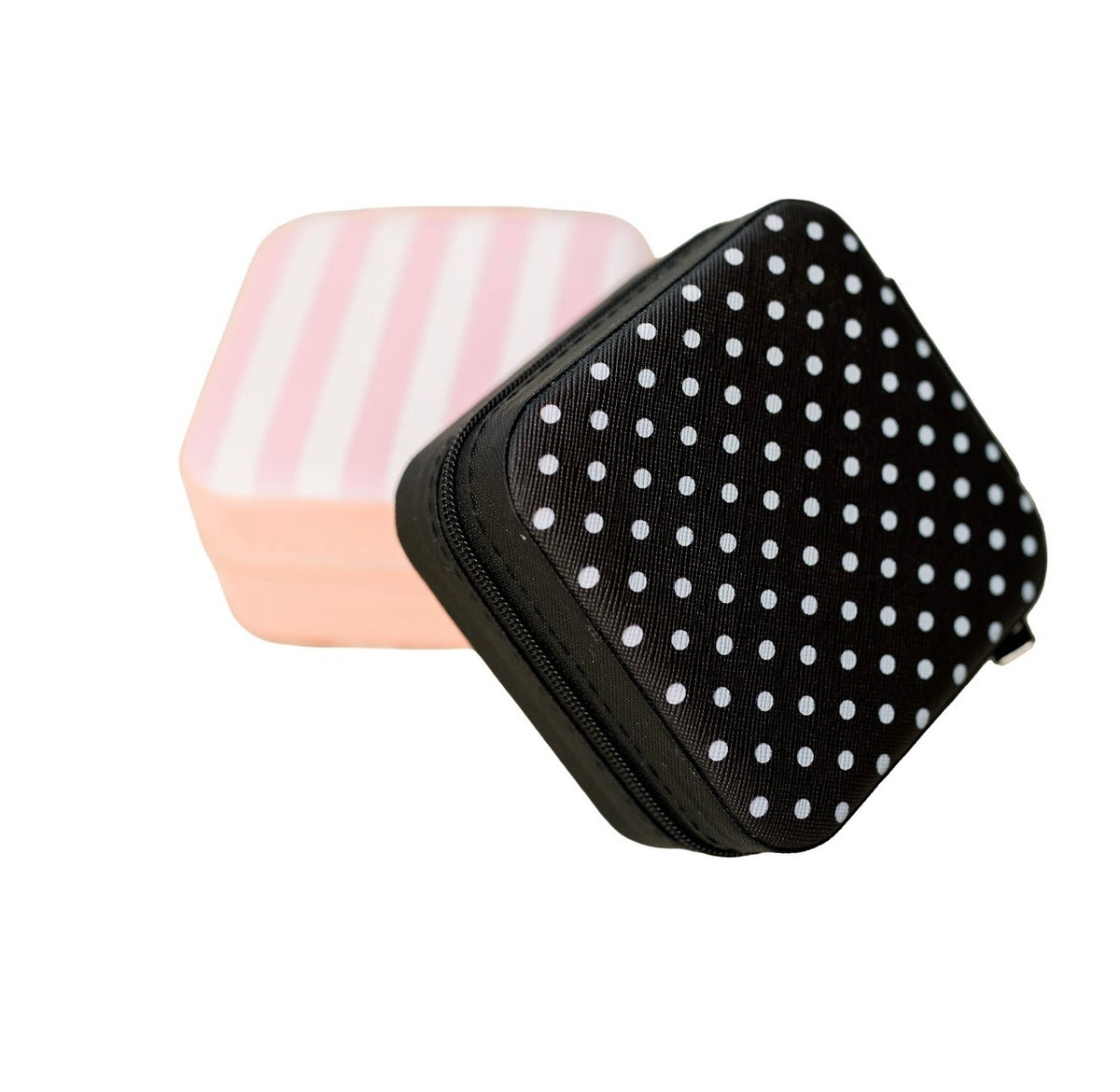 Pink Striped Jewelry Case