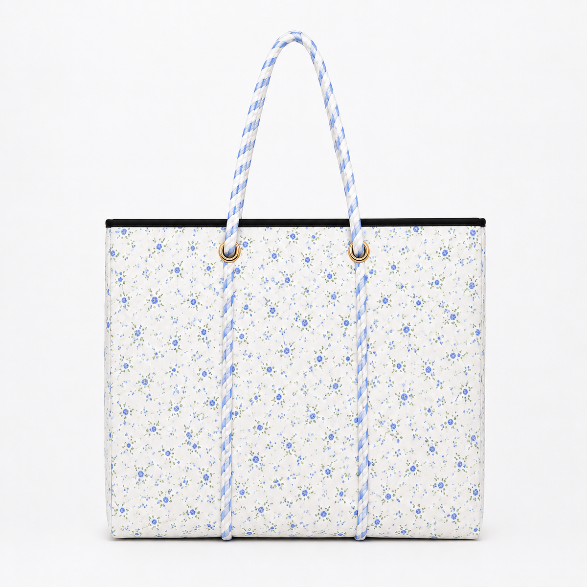 Blue Floral Large Tote Bag