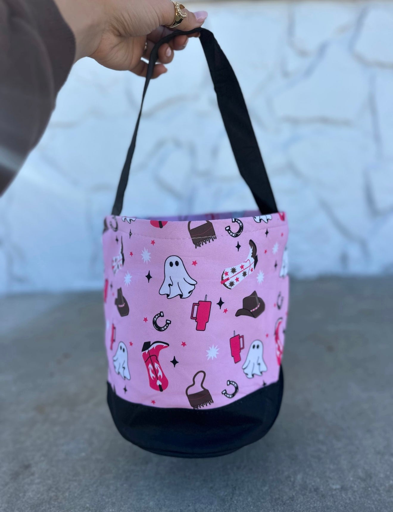 Pink Ghost Round Storage Bin