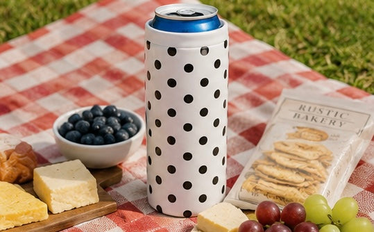 White Polka Dot Hard Cooling Can