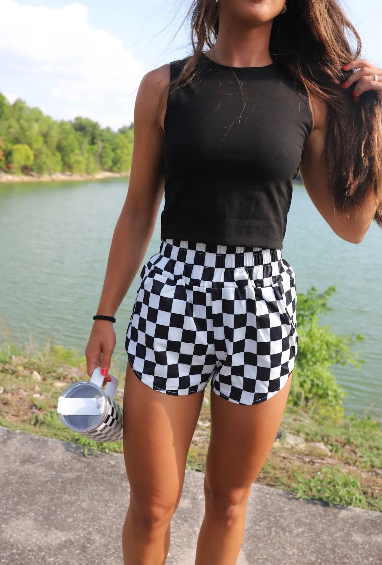 Black and White Check Shorts