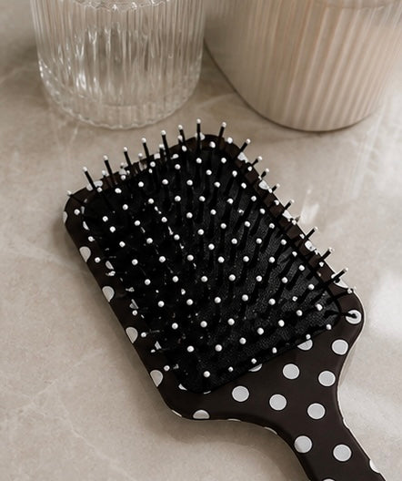Black Polka Dot Hairbrush