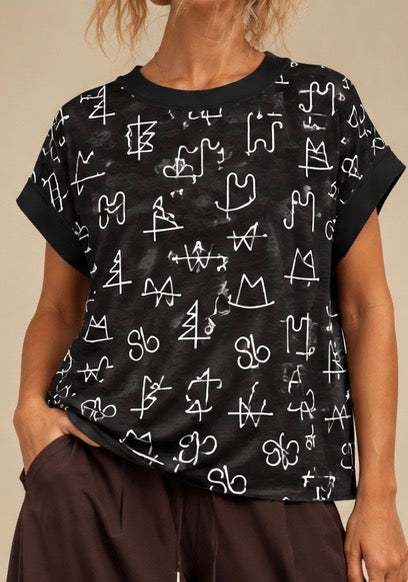 Black Brand Cross-Back Shirt