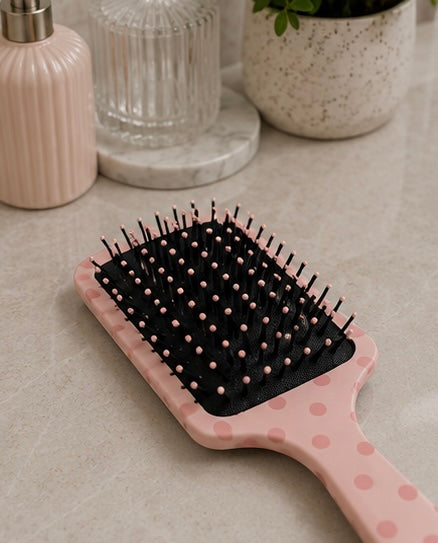 Pink Polka Dot Hairbrush
